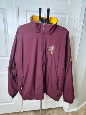 Champion Arizona State University Maroon Windbreaker with Yellow Lining